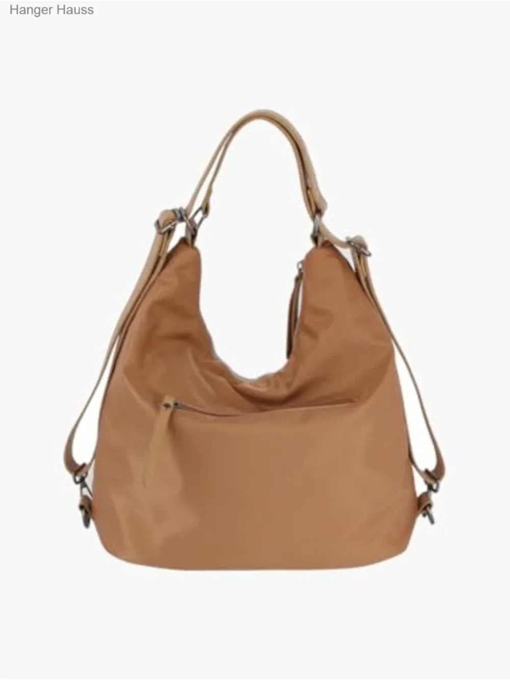 Convertible Shoulder Hobo Backpack Vegan Suede Travel Bag